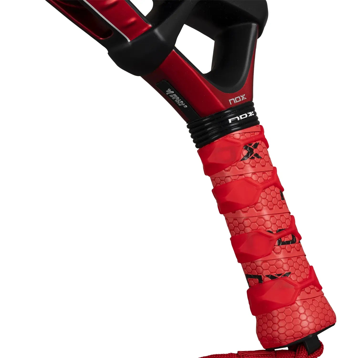 Handvat Nox EA10 Ventus Hybrid 12K Xtreme 2026 – Edu Alonso Edition. Traanvormig padelracket met 12K Carbon, Multilayer Black EVA-kern en 3D Rough Surface voor veelzijdig en krachtig spel.