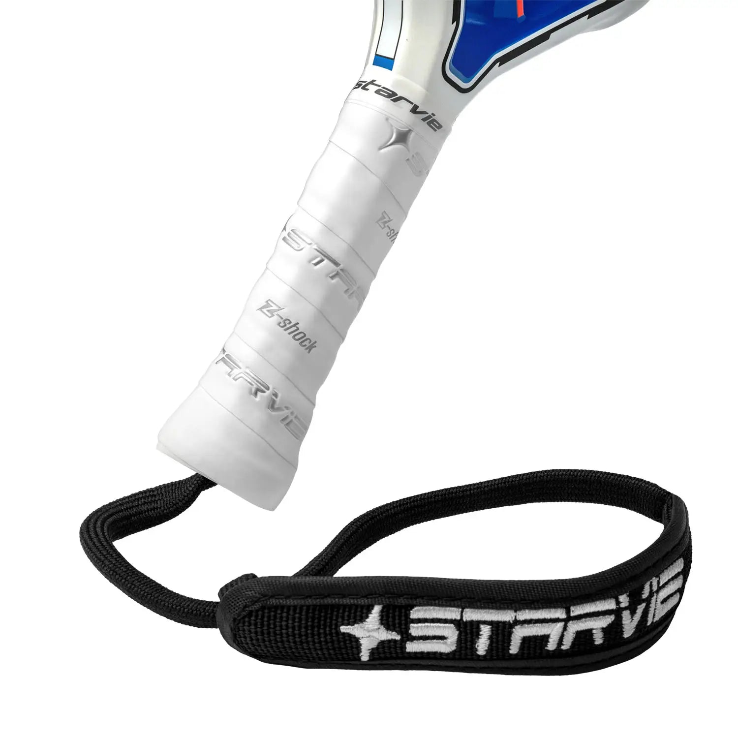 Handvat StarVie Triton Power+ 2026 padelracket – diamantvormig model met 18K Carbon Hybrid, H-EVA Power-kern en ruwe Spin Boost-afwerking.