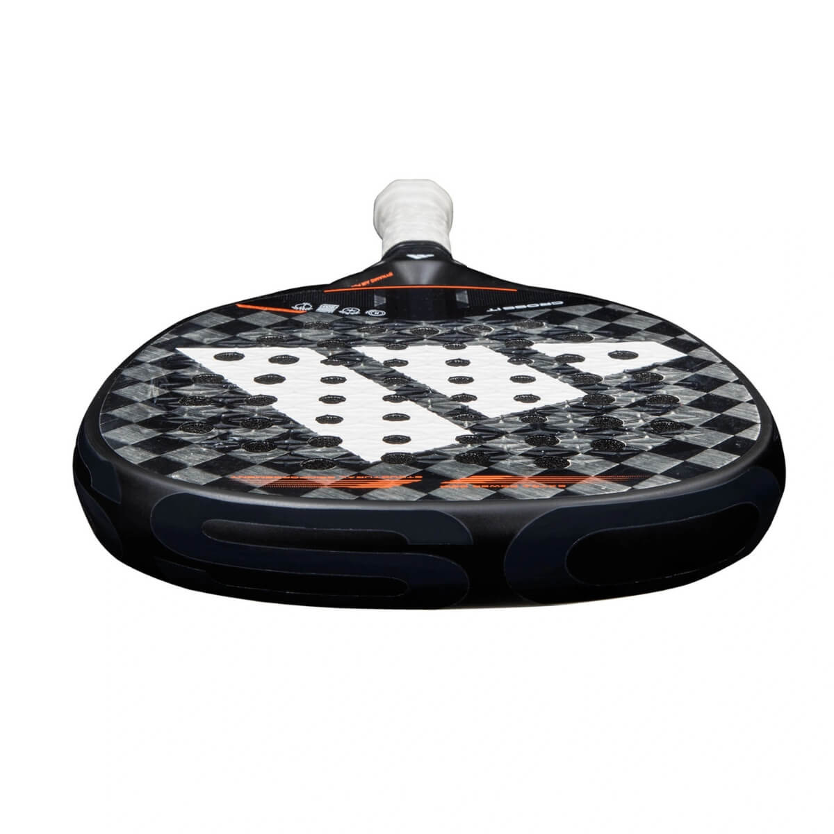 Adidas Cross It 3.4 padel racket zwart met wit logo adidas bovenaanzicht