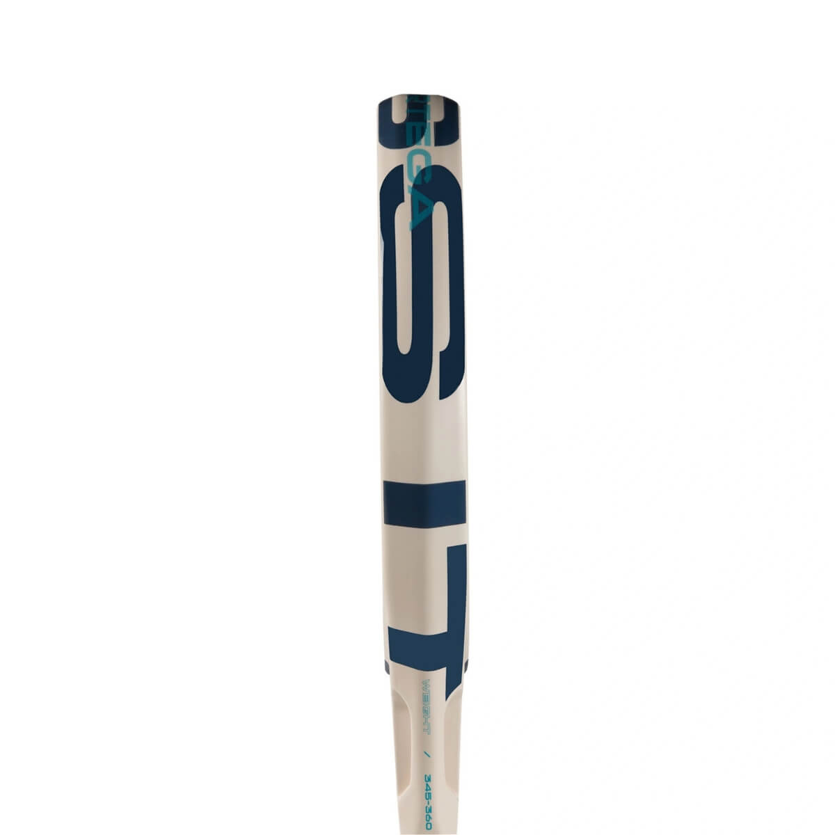 Adidas Cross It Light 3.4 padel racket wit blauw zijaanzicht met zwart adidas logo.