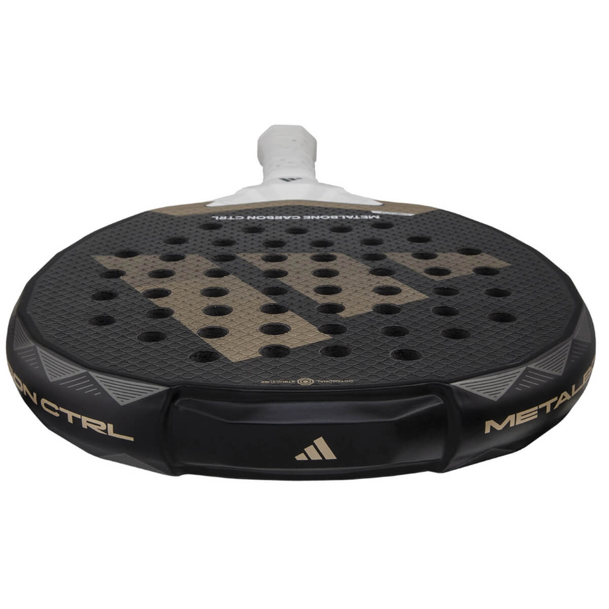 Adidas Metalbone Carbon Ctrl 3.4 padel racket zwart met gouden logo adidas bovenaanzicht