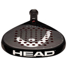 Bovenaanzicht van de zwarte padel racket Coello Pro 2025 met wit Head logo en het woord Coello onderaan.