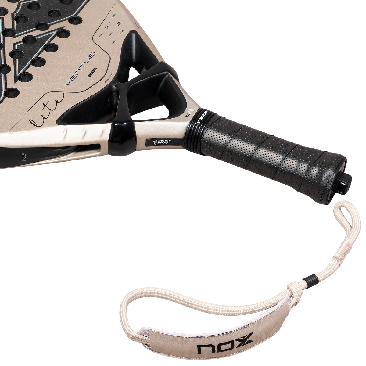 Handvat met afneembaar koordje bronzen padel racket Nox Ventus Light 12k 2027