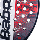 Babolat Technical Veron 2025 padelracket met diamantvormig blad en rode, zwarte en zilveren accenten close-up slagoppervlak