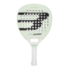 Vooraanzicht Bullpadel Elite 02 2027 lichtgroen padel racket met zwart Bullpadel logo.