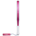 Zijaanzicht wit padel racket Nox Pro Cup Silver 2027 met roze details