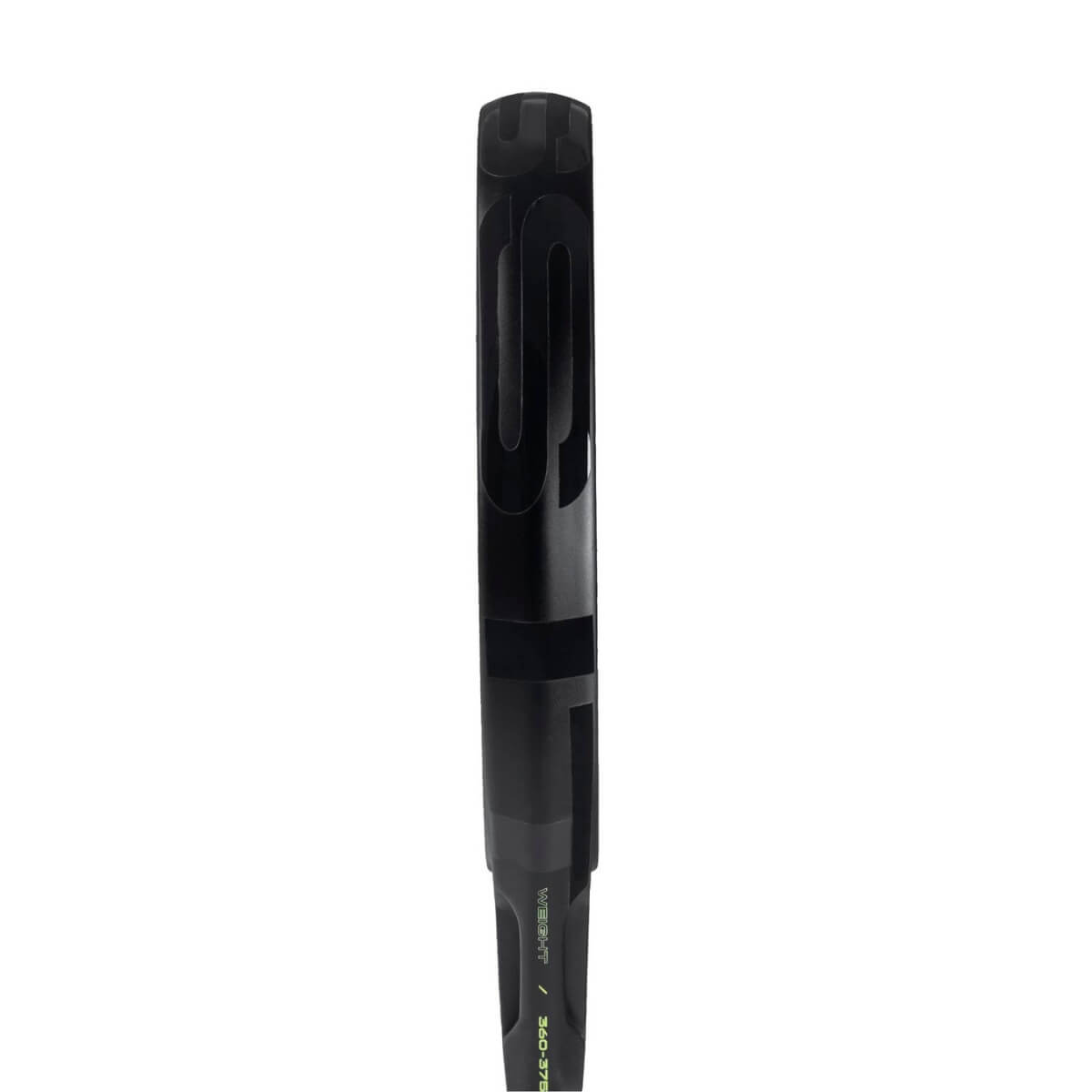 Zijaanzicht van de Adidas Cross It Ctrl 3.4 2025 zwart/grijs padel racket met wit logo van adidas in het midden.