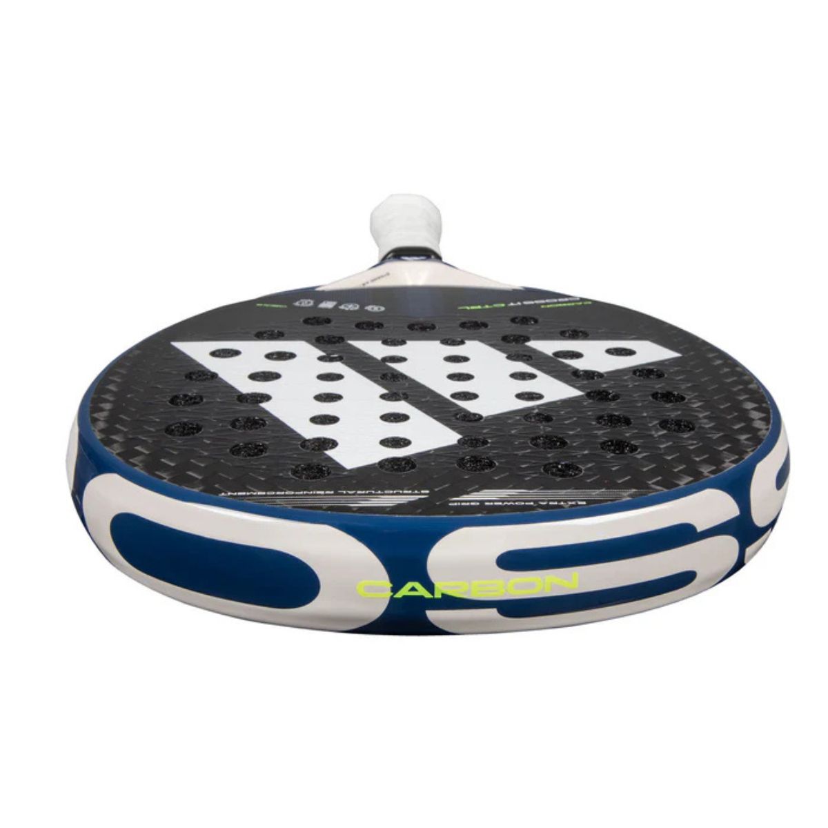 Bovenaanzicht Adidas Cross It Carbon CTRL 3.4 – 2025 padelracket – rond model, Carbon Fiber blad en EVA Soft Energy kern voor ultieme controle.