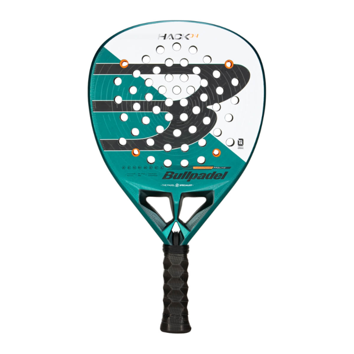 Bullpadel Hacj 04 25 padel racket blauw wit vooraanzicht