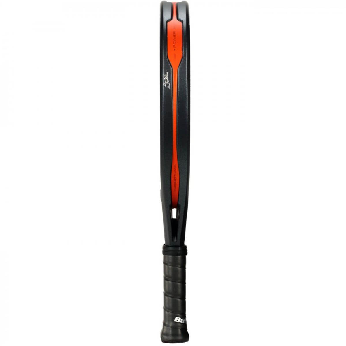 Zijaanzicht grijs/groene Bullpadel Hack 04 CMF 26 padelracket – diamantvorm met Fibrix-blad, Multieva-kern en 3D Grain. Explosief en snel voor aanvallende spelers.