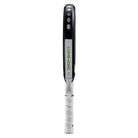 Zijkant Drop Shot Explorer Pro Control 1.0 padelracket, rond zwart-rood design met 12K carbonstructuur.
