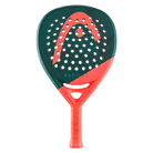 Vooraanzicht HEAD Radical Motion 2026 – lichtgewicht druppelvormig padel racket zwart met oranje/rood