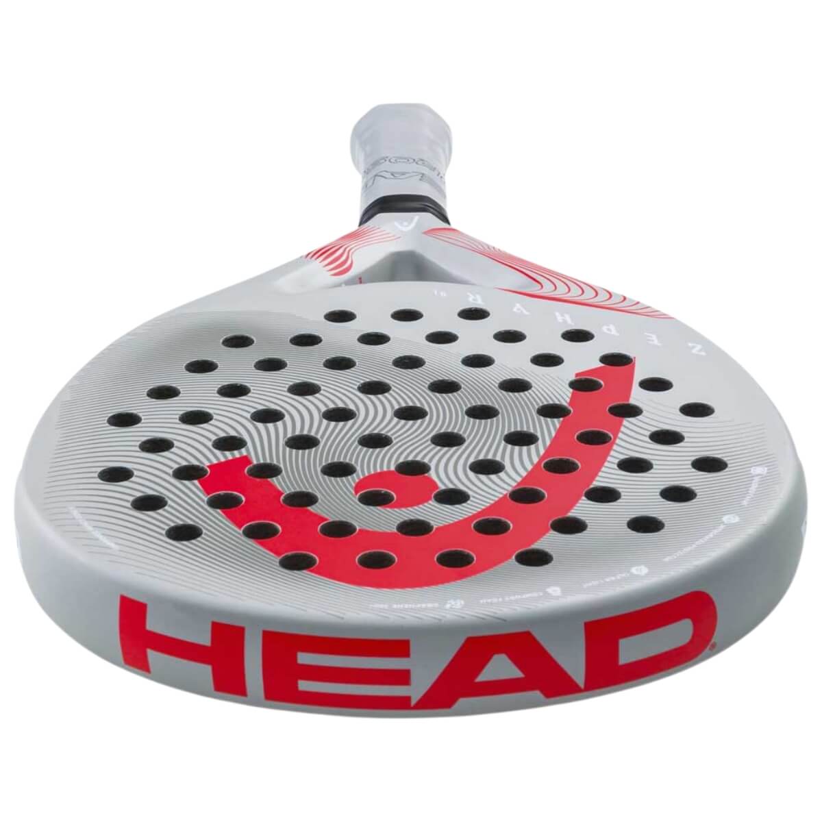 Head Zephur UL grey red padel racket bovenaanzicht