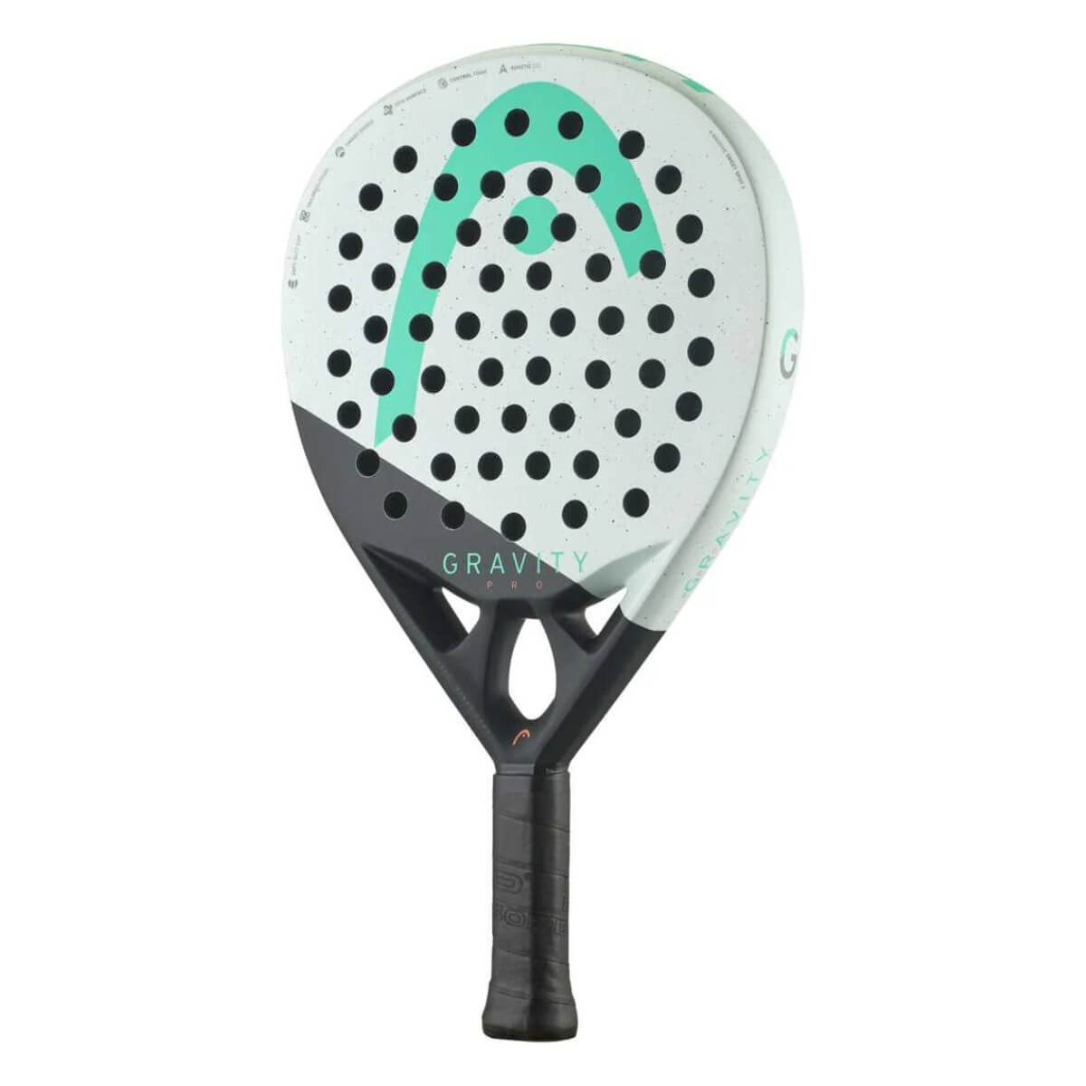 Head Gravity Pro padel racket zwart wit schuin vooraanzicht