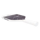 Schuin bovenaanzicht pickleball racket wit met paarse details en logo Osaka