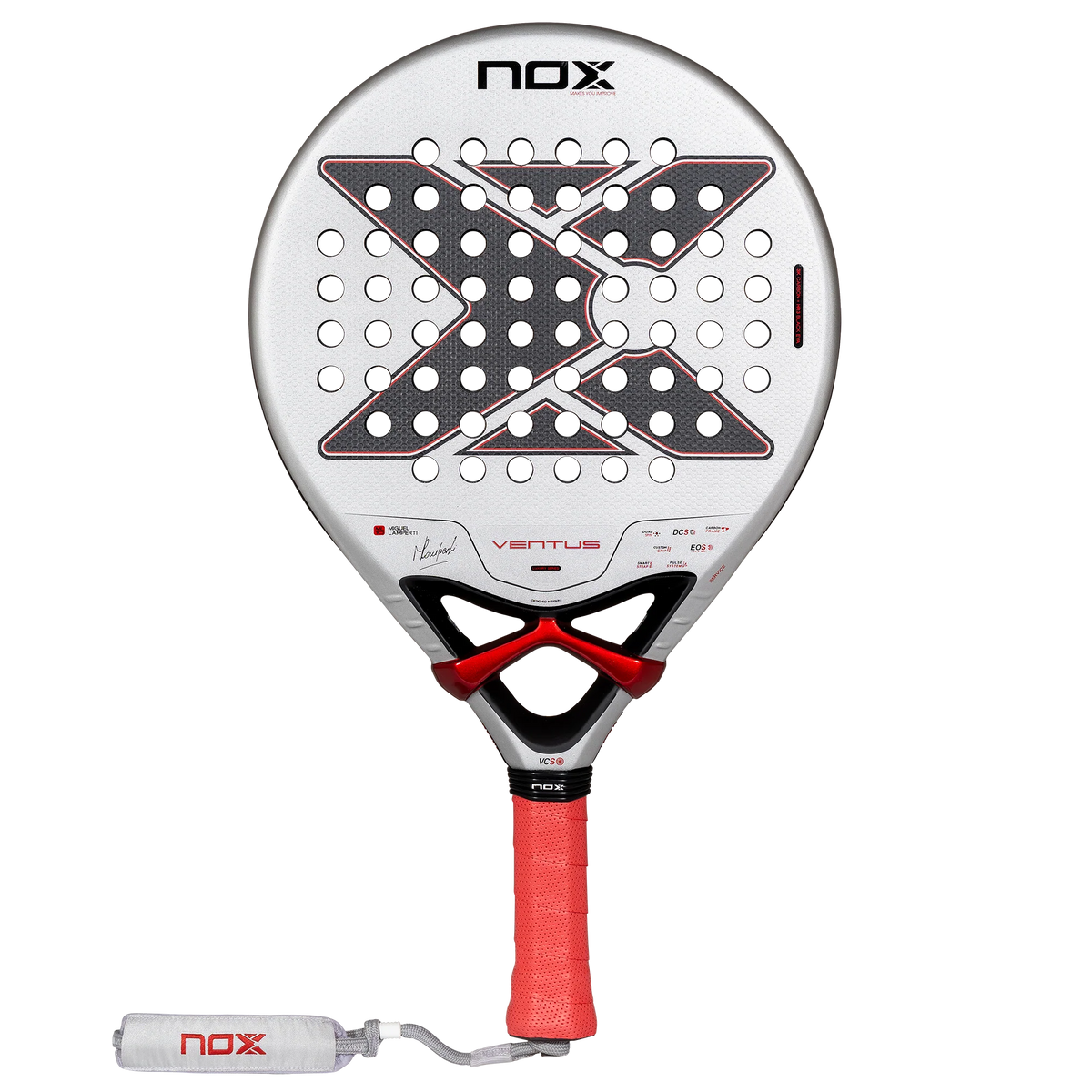 Vooraanzicht grijs padel racket Nox Ventus Control 3k 2027 by Miguel Lamperti