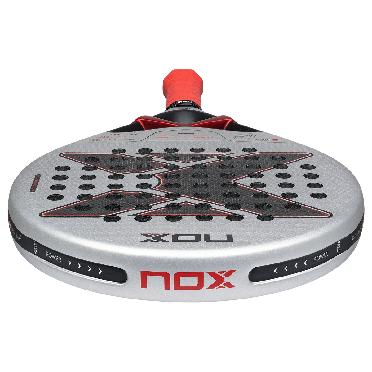 Bovenanzicht grijs padel racket Nox Ventus Control 3k 2027 by Miguel Lamperti