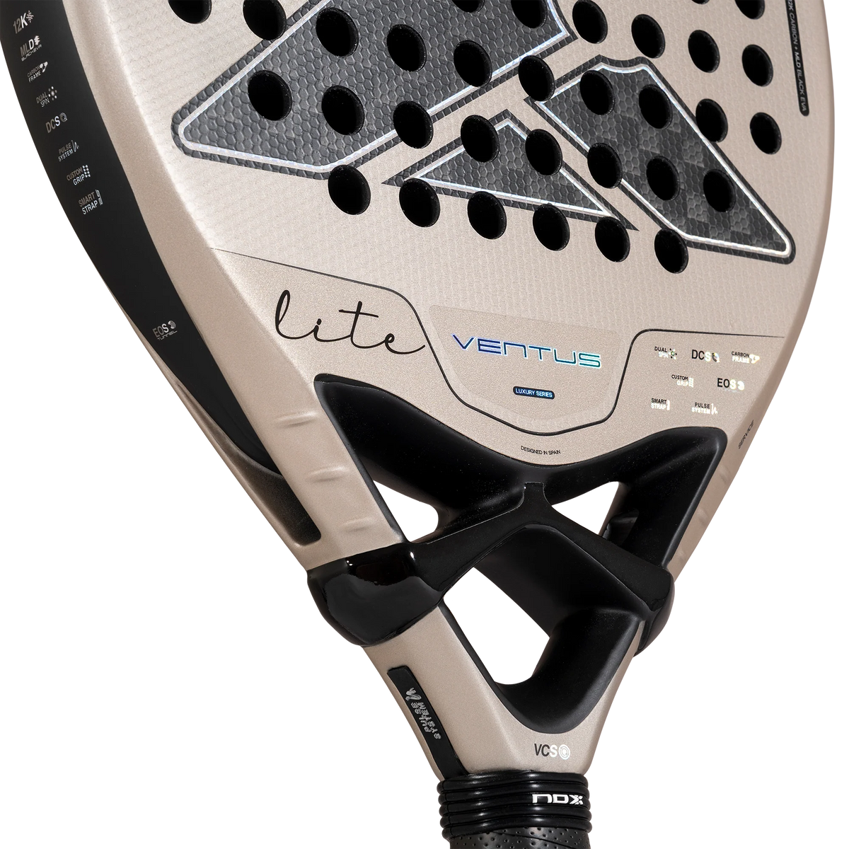 Detail kader bronzen padel racket Nox Ventus Light 12k 2027