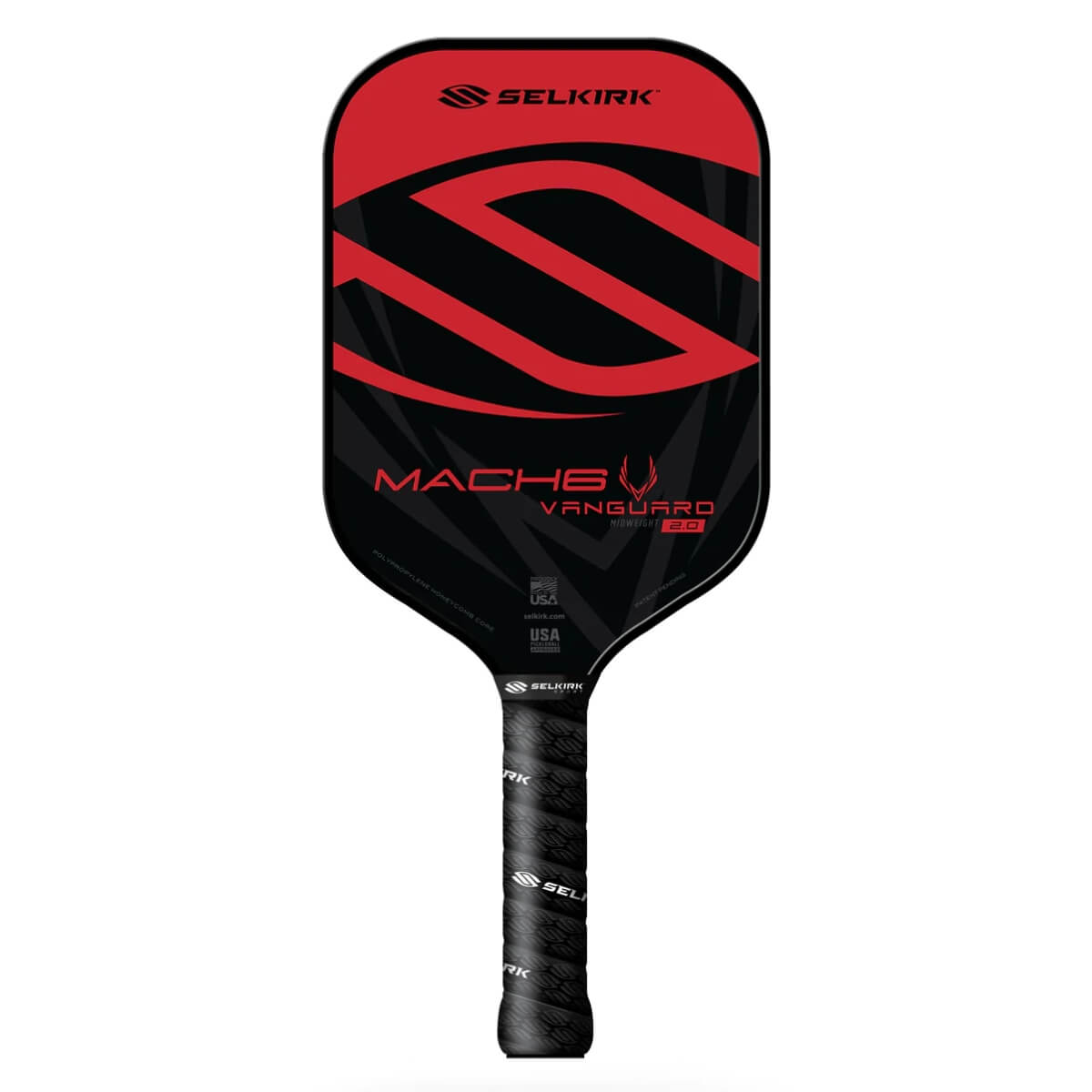 Selkirk Vanguard Mach6 pickleball paddle / racket crimson black