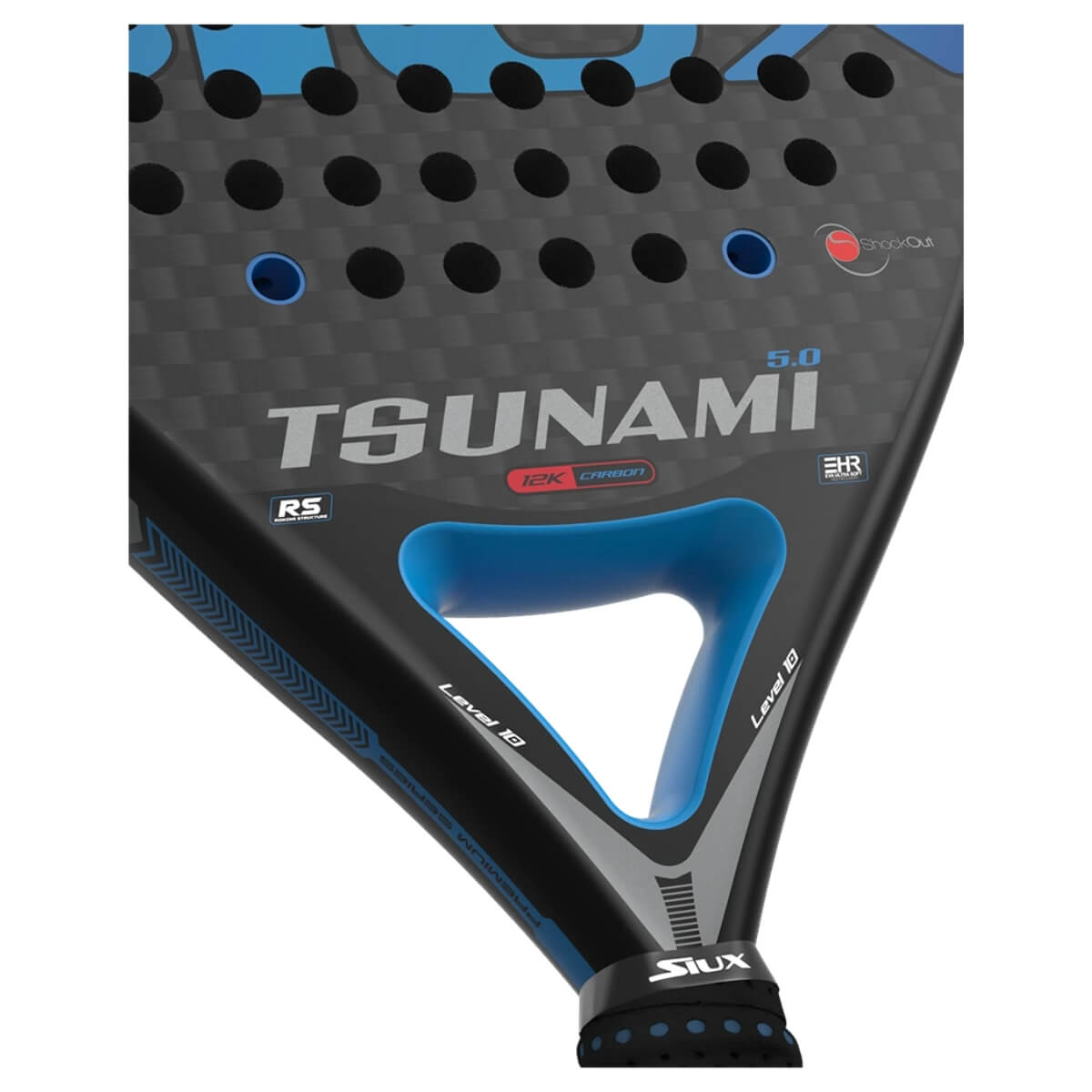 Siux Tsunami 5.0 12k padel racket close-up 2