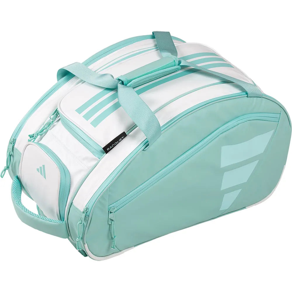 padeltas wit met appelblauwzeegroen Adidas