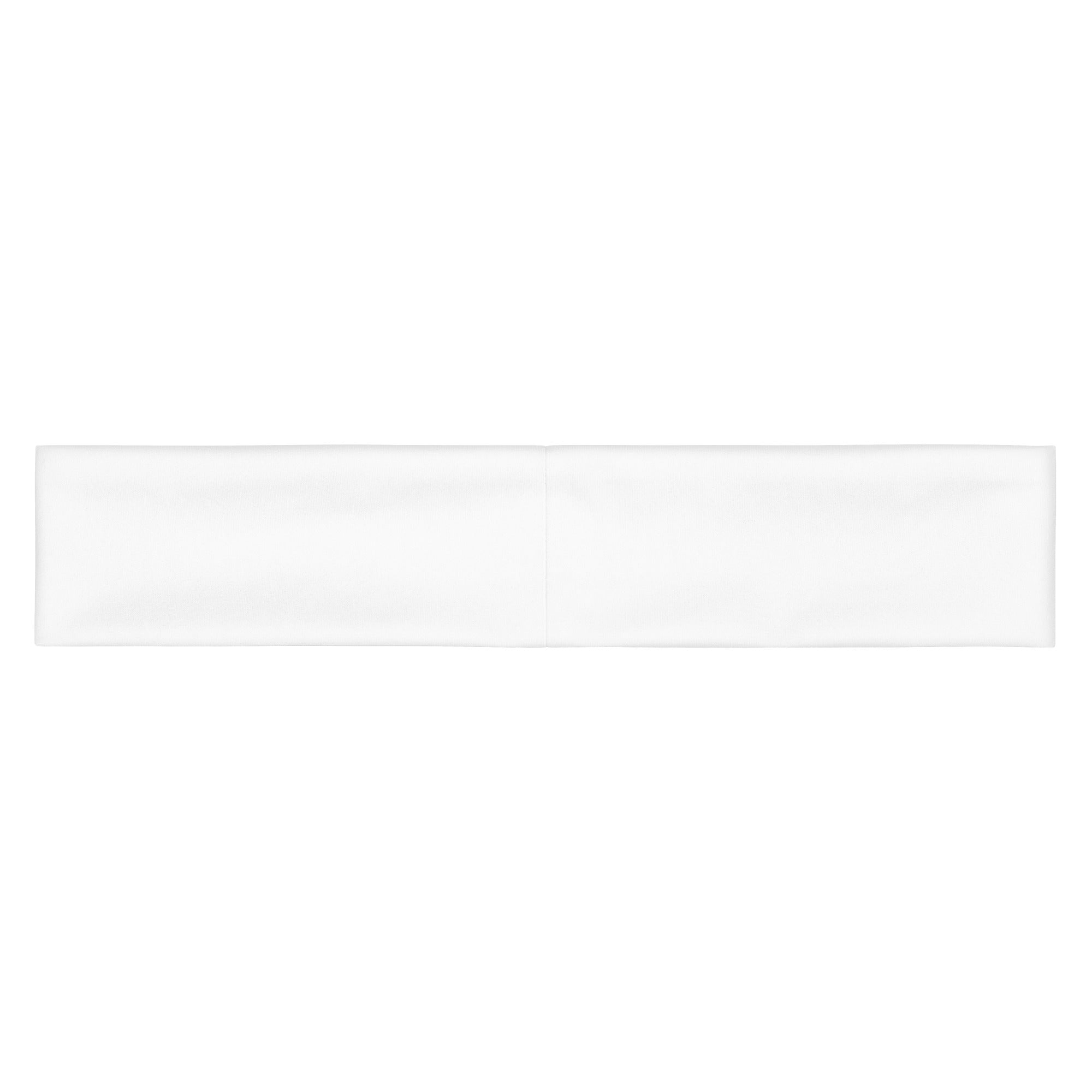 Achterzijde witte elastische haarband met zwart logo pace (twee gekruiste rackets)