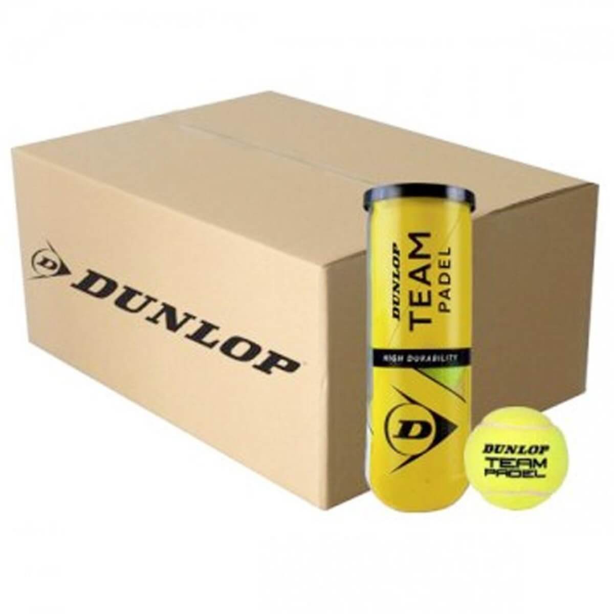 Doos Dunlop Team padel ballen met 24 tubes in