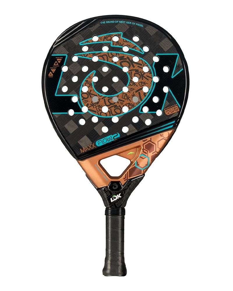 Vooraanzicht Lok Maxx Flow Gen 2 | Zwart Rond padelracket met 18K Carbon