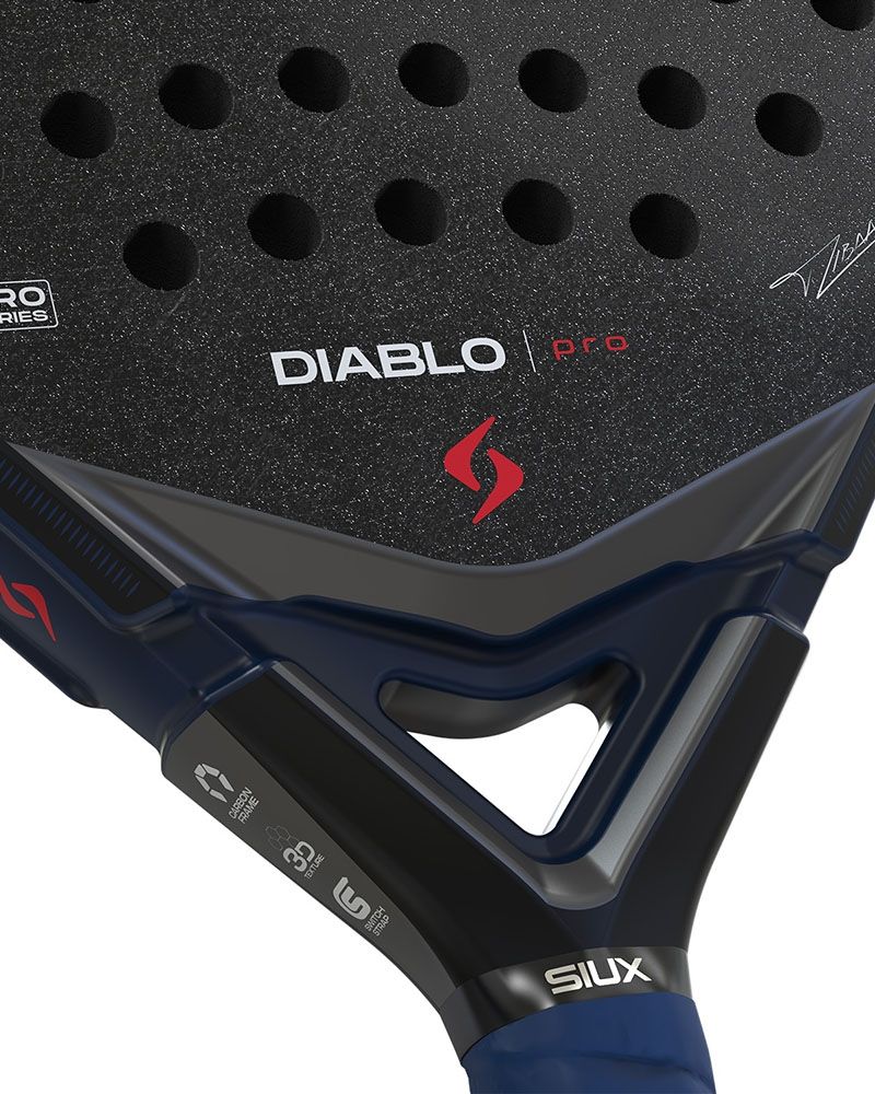 Detail Siux Diablo Pro 2026 Night Blue met zilver grijze details