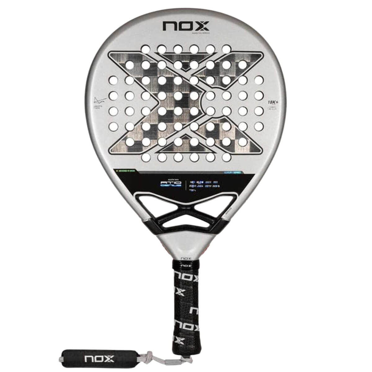 Nox AT10 Genius 18k alum 2024 padel racket vooraanzicht