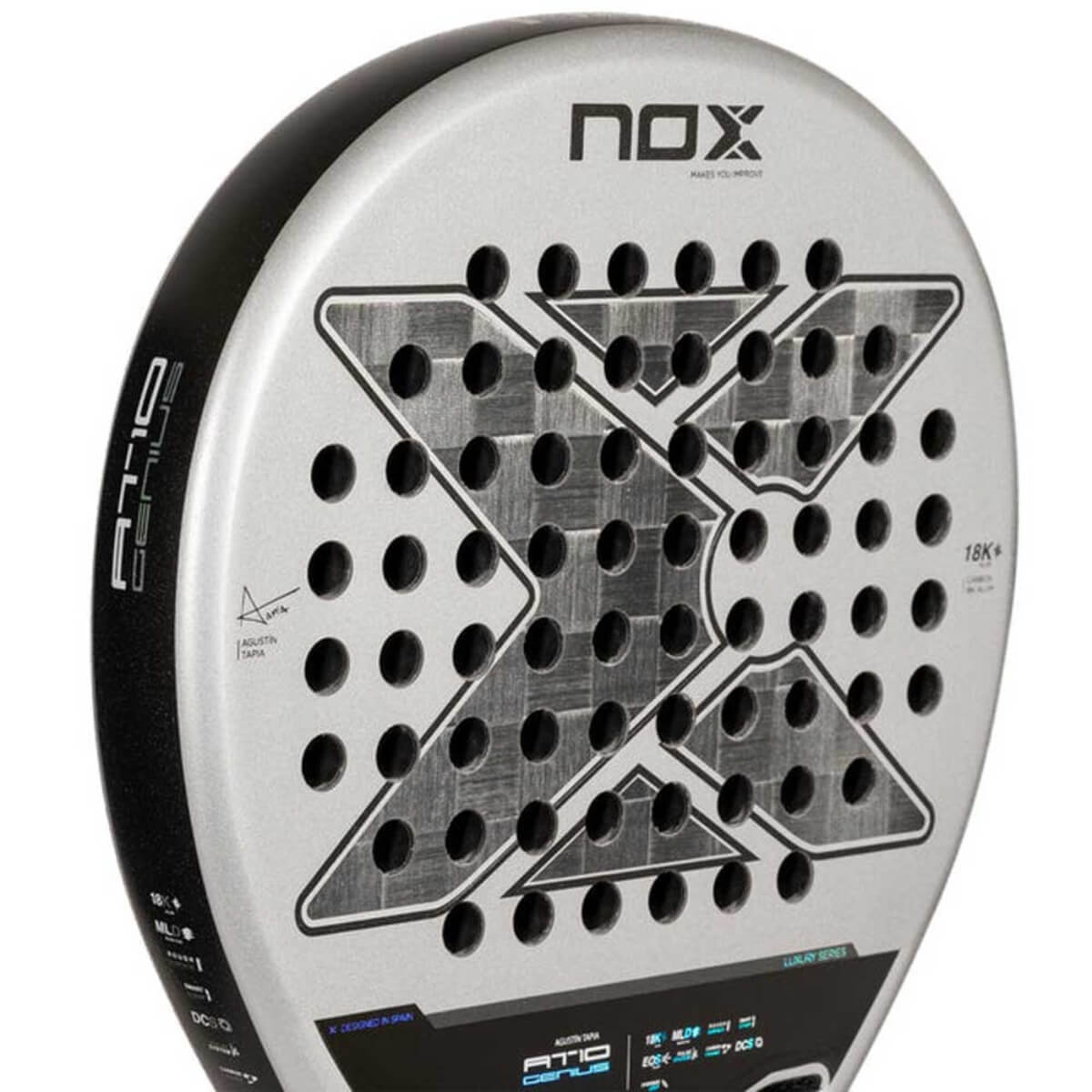 Nox AT10 Genius 18k alum 2024 padel racket slagoppervlak