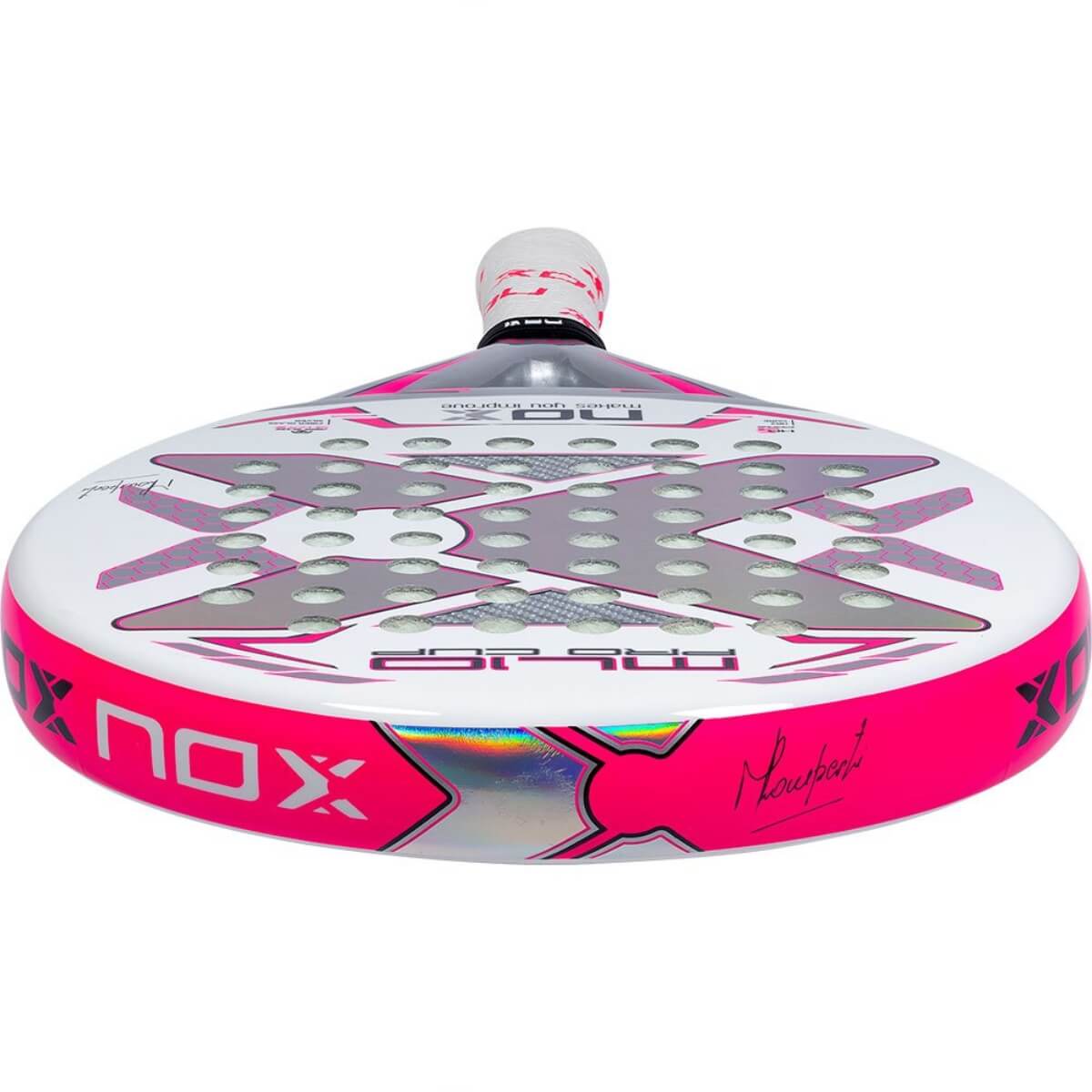 Nox ML10 Pro Cup Silver padel racket bovenaanzicht