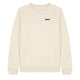 Beige sweater met zwart logo pace op de borst