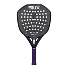 Vooraanzicht Siux Fenix Pro 2026 zwarte padel racket met paars handvat
