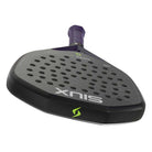 Bovenaanzicht Siux Fenix Pro 2026 zwarte padel racket met paars handvat